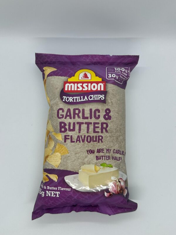 Mission Tortilla Chips Garlic & Butter Flavour