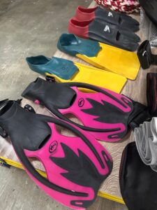 Pre-loved sports equipment on display at Reuse Swap Store, promoting recycle and reuse in the community